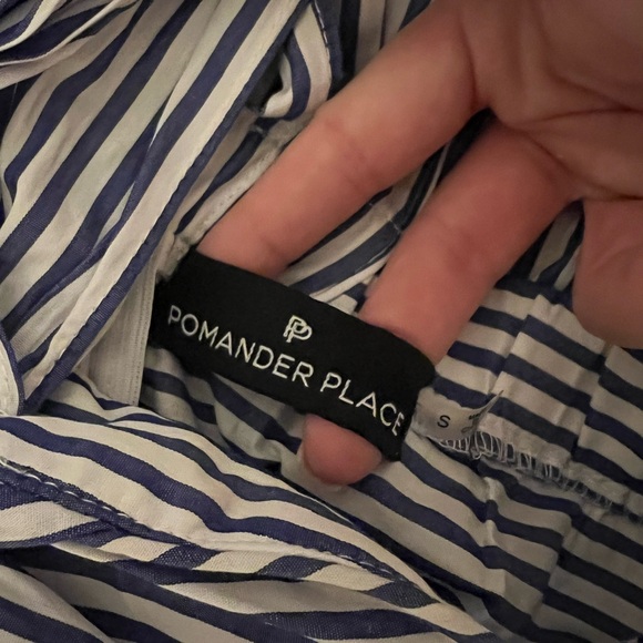 Pomander Place Navy and White Striped Twist Top - Picture 2 of 2